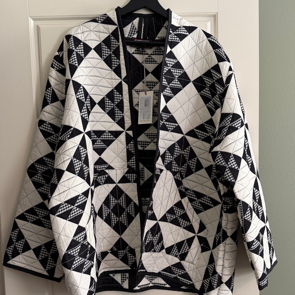 Johnny Was - Ramel -Black & White Geometric Quilted Jacket
